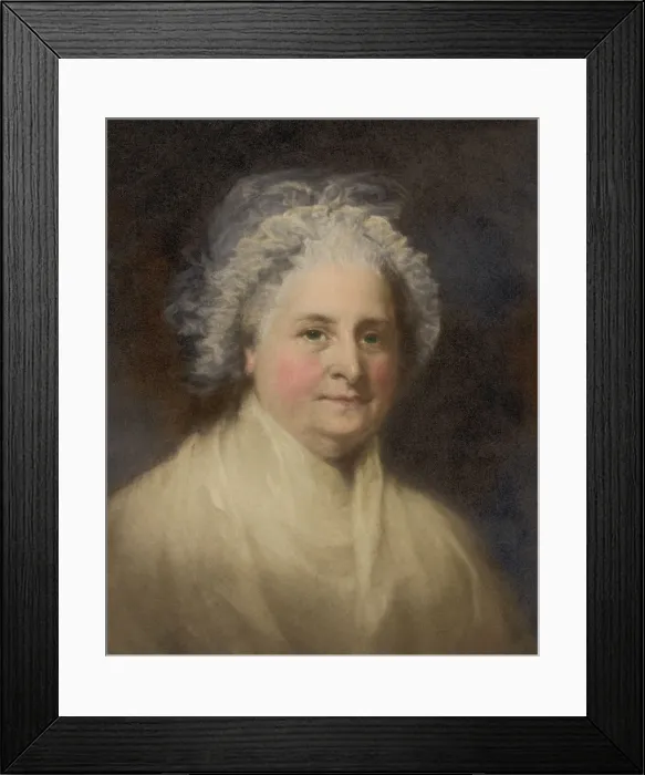 Framed Print : Martha Washington in 1796 portrait by Gilbert Stuart. George Washington was then in his second term as President (BSLOC_2016_14_10)