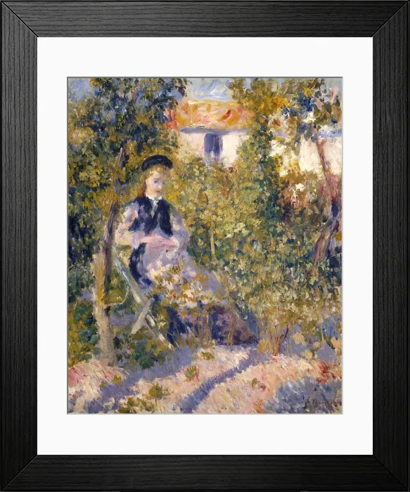 Framed Print : Nini in the Garden, by Auguste Renoir, 1876, French impressionist painting, oil on canvas