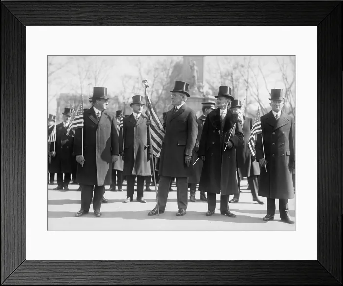 Framed Print : Welcome home Parade for President Woodrow Wilson, leading the parade of the Capitals returning veterans on his return from Europe, Feb. 27, 1919. Wilson was the first U.S Framed Print : Welcome home Parade for President Woodrow Wilson, leading the parade of the Capitals returning veterans on his return from Europe, Feb. 27, 1919. Wilson was the first U.S