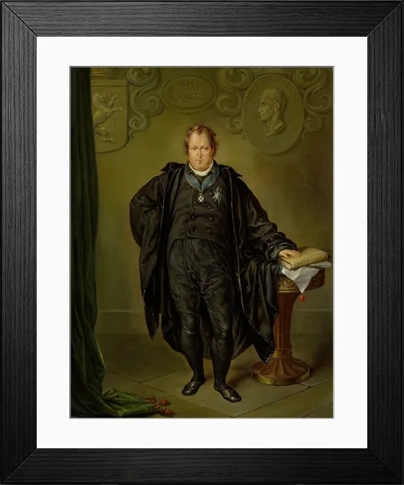 Framed Print : Portrait of Johan Melchior Kemper, Lawyer and Statesman, by David Pierre Giottino Humbert de Superville, c. 1815, Dutch painting, oil on panel