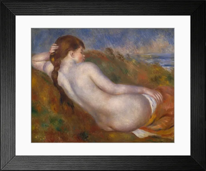 Framed Print : Reclining Nude, by Auguste Renoir, 1883, French impressionist painting, oil on canvas