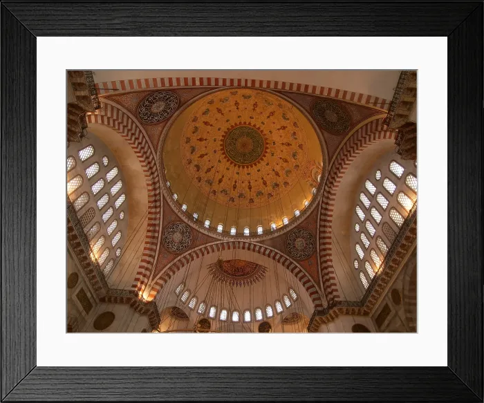 Framed Print : Sleymaniye Mosque (Sleymaniye Camii), by Mimar Sinan, 1550-1557, 16th Century, marble, granite and porphyry building - Turkey, Istanbul. Detail