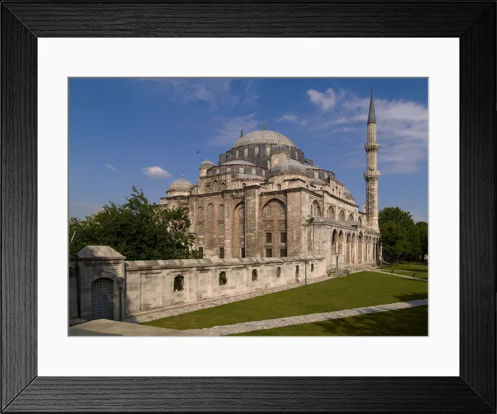 Framed Print : Sehzade Mosque (Sehzade Camii), by Mimar Sinan, 1543-1548, 16th Century, marble and granite building - Turkey, Istanbul. Whole artwork view Framed Print : Sehzade Mosque (Sehzade Camii), by Mimar Sinan, 1543-1548, 16th Century, marble and granite building - Turkey, Istanbul. Whole artwork view