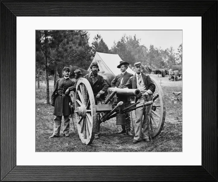 Framed Print : US Civil War, Peninsula Campaign, Seven Days Battles, June 25-July 1, 1862. Brigade officers of the Horse Artillery in the vicinity of Fair Oaks in June 1862 Framed Print : US Civil War, Peninsula Campaign, Seven Days Battles, June 25-July 1, 1862. Brigade officers of the Horse Artillery in the vicinity of Fair Oaks in June 1862