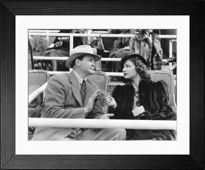 Framed Print : WINE, WOMEN AND HORSES, from left: Barton MacLane, Ann Sheridan, 1937