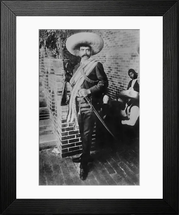 Framed Print : Emiliano Zapata lead the Liberation Army of the South in the Mexican Revolution in 1910-19