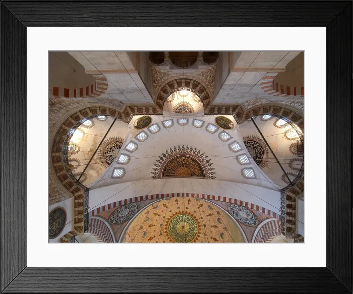 Framed Print : Sleymaniye Mosque (Sleymaniye Camii), by Mimar Sinan, 1550-1557, 16th Century - Turkey, Istanbul. Detail. View of the main dome from the inside with one of the two semi-domes Framed Print : Sleymaniye Mosque (Sleymaniye Camii), by Mimar Sinan, 1550-1557, 16th Century - Turkey, Istanbul. Detail. View of the main dome from the inside with one of the two semi-domes