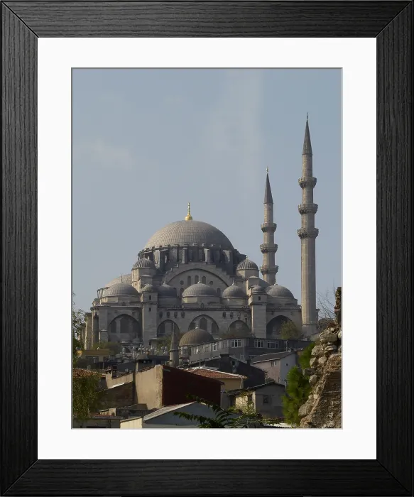 Framed Print : Sleymaniye Mosque (Sleymaniye Camii), by Mimar Sinan, 1550-1557, 16th Century, marble and granite building - Turkey, Istanbul. Total artwork view