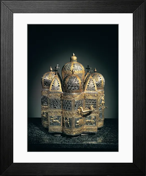 Framed Print : Unknown artist, Censer, 12th Century, silver, partially gilded, embossed and perforated, Italy, Veneto, Venice, San Marco Basilica Framed Print : Unknown artist, Censer, 12th Century, silver, partially gilded, embossed and perforated, Italy, Veneto, Venice, San Marco Basilica