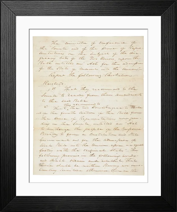 Framed Print : The Missouri Compromise of 1820