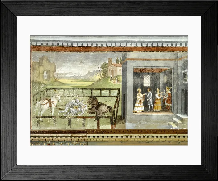 Framed Print : 16thC frescoes from Palazzo Besta, by 16C Anonymous artist, 1550, 16th Century, fresco, - Italy, Lombardy, Sondrio, Teglio, Palazzo Besta, Hall of the Creation. Totale