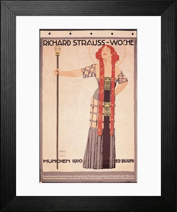Framed Print : Richard Strauu Woche Munchen, by Ludwig Hohlwein, 1910, 20th Century, - Italy, Veneto, Treviso, Treviso, L. Bailo Civic Museum, Salce Collection. All