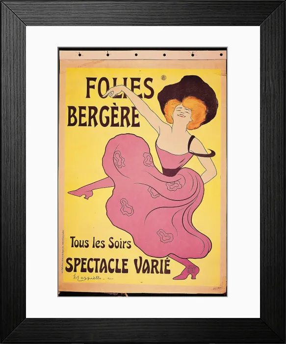 Framed Print : Poster for Folies Berger, by Leonetto Cappiello, 1900, 20th Century, cm 130 x 95 - Italy, Veneto, Treviso, Treviso, L. Bailo Civic Museum, Salce Collection. All