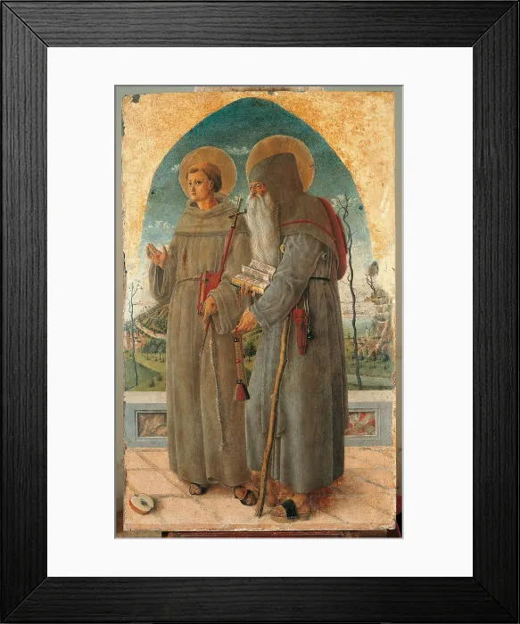 Framed Print : St Francis and St Anthony Abbot, by Giorgio Gregorio di Tomaso Chiulinovich known as Schiavone, 15th Century, - Italy, Veneto, Padua, Cathedral. All