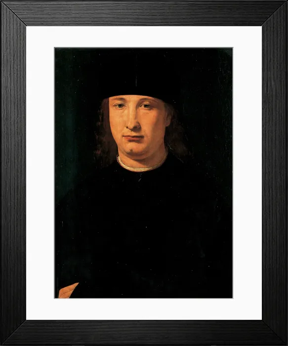 Framed Print : The Poet Casio, by Giovanni Antonio Boltraffio, 1500 - 1520 about, 16th Century, oil on panel, cm 57, 5 x 42, 5 - Italy, Tuscany, Florence, Uffizi Gallery. All