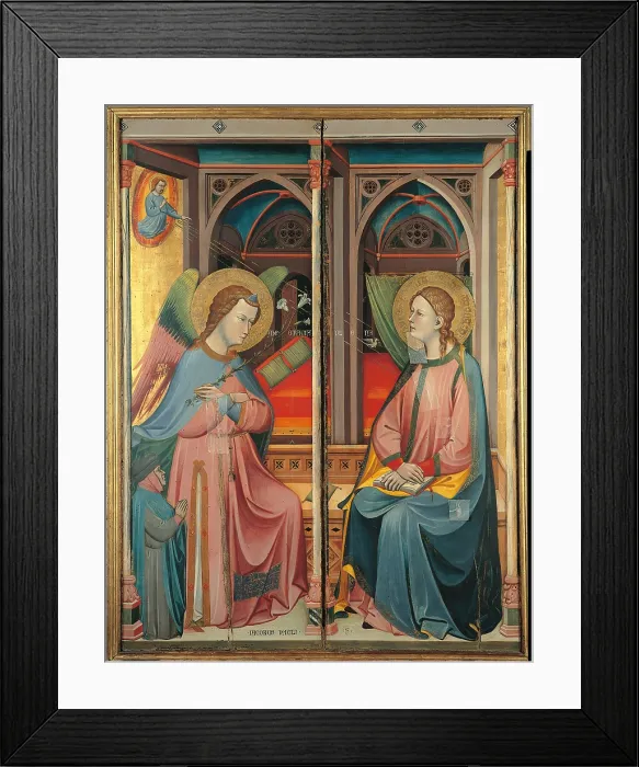 Framed Print : Annunciation, by Jacopo di Paolo, 1426 ante, 15th Century, - Italy, Emilia Romagna, Bologna, Municipal Art Gallery. All Framed Print : Annunciation, by Jacopo di Paolo, 1426 ante, 15th Century, - Italy, Emilia Romagna, Bologna, Municipal Art Gallery. All