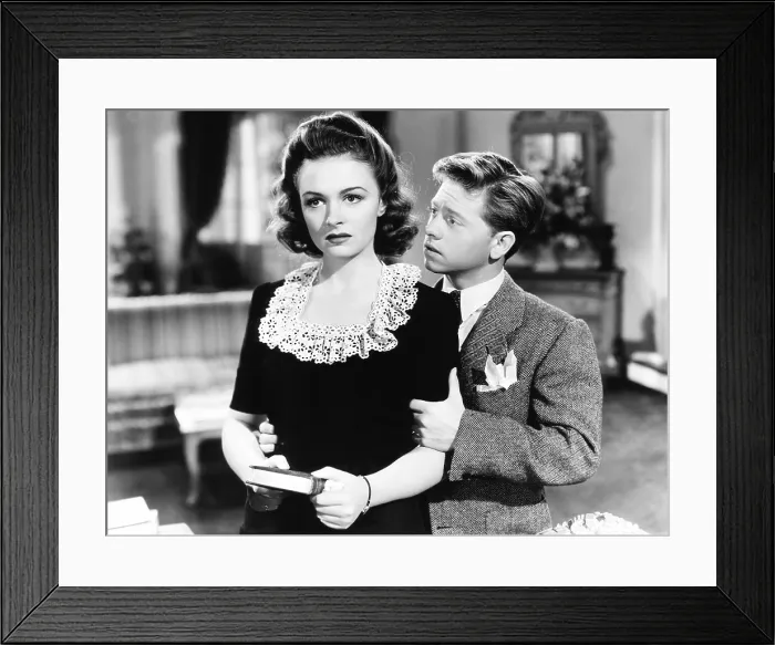 Framed Print : THE COURTSHIP OF ANDY HARDY, from left: Donna Reed, Mickey Rooney, 1942