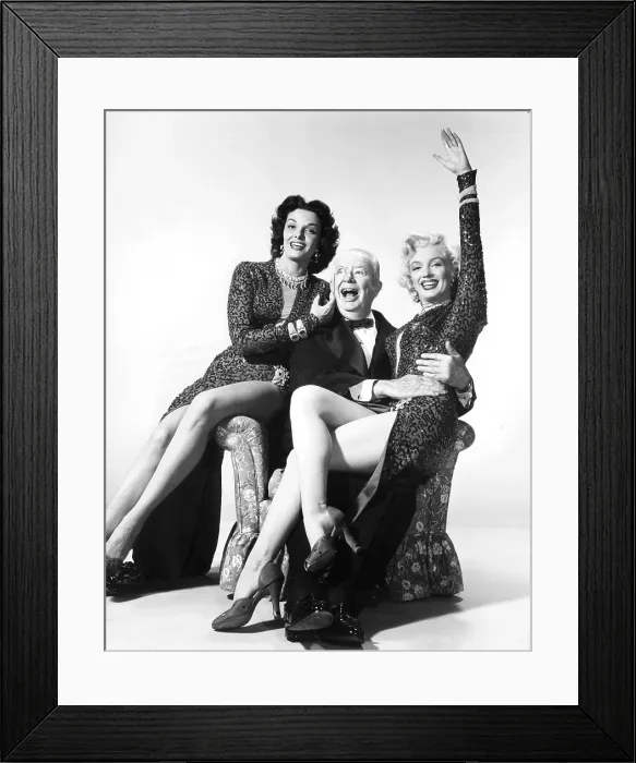 Framed Print : GENTLEMEN PREFER BLONDES, from left: Jane Russell, Charles Coburn, Marilyn Monroe, 1953, TM & Copyright 20th Century Fox Film Corp. / courtesy Everett Collection