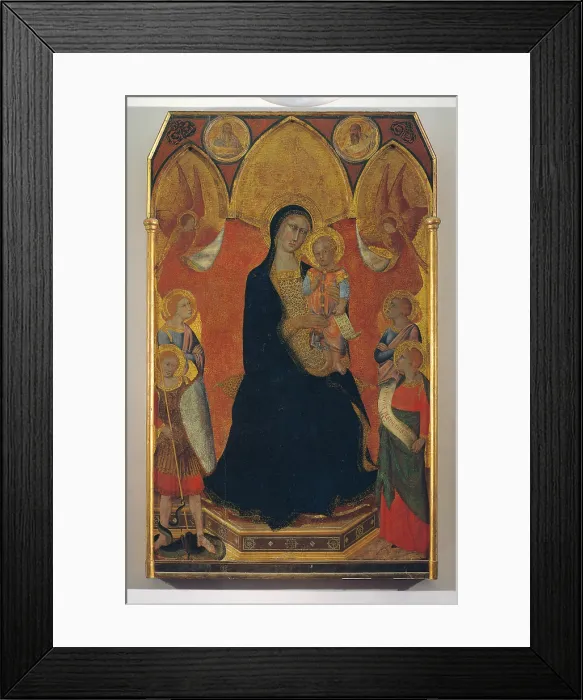 Framed Print : Madonna and Child Between Angels, Saints and Prophets, by Unknown Artist, 14th Century, - Italy, Tuscany, Florence, Settignano, Berenson Foundation. All Framed Print : Madonna and Child Between Angels, Saints and Prophets, by Unknown Artist, 14th Century, - Italy, Tuscany, Florence, Settignano, Berenson Foundation. All