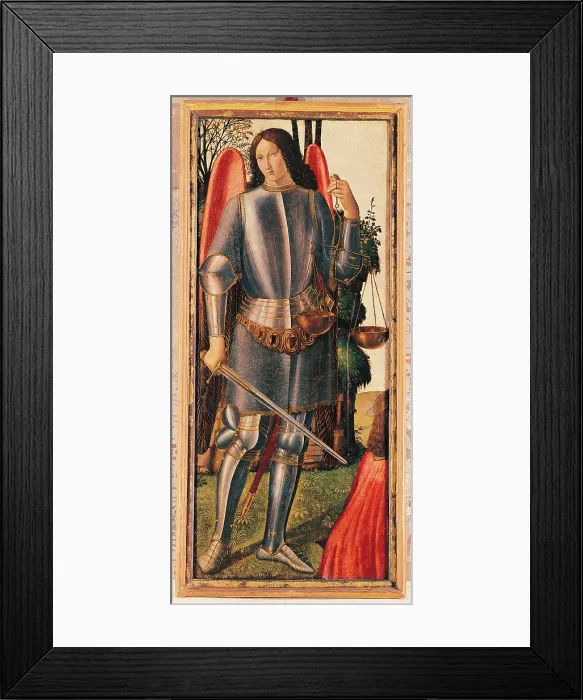 Framed Print : St Michael the Archangel, by Cosimo Rosselli, 15th Century, - Italy, Tuscany, Florence, Stibbert Museum. All Framed Print : St Michael the Archangel, by Cosimo Rosselli, 15th Century, - Italy, Tuscany, Florence, Stibbert Museum. All