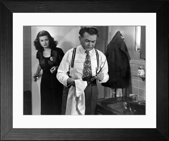 Framed Print : THE WOMAN IN THE WINDOW, Joan Bennett, Edward G. Robinson, 1944