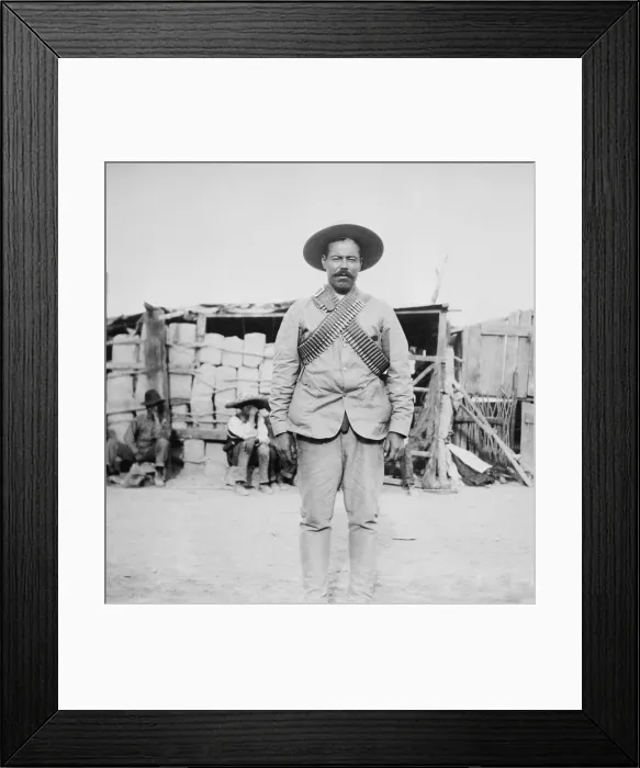 Framed Print : Francisco Pancho Villa, Mexican revolutionary general. With Gen Framed Print : Francisco Pancho Villa, Mexican revolutionary general. With Gen