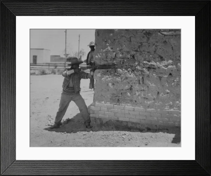 Framed Print : Mexican Revolutionary soldiers in street fighting in Juarez, April-May, 1911. (BSLOC_2016_13_24.jpg )