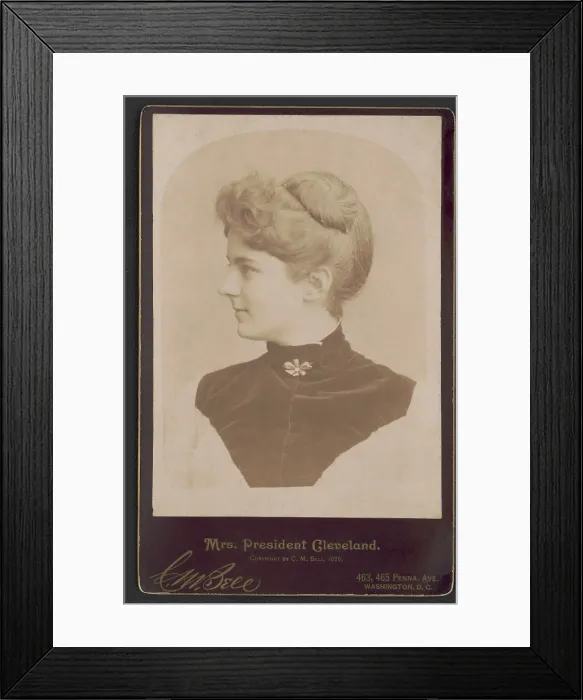 Framed Print : Mrs. President Cleveland, a cabinet card portrait of Grover Clevelands new young wife, 1886