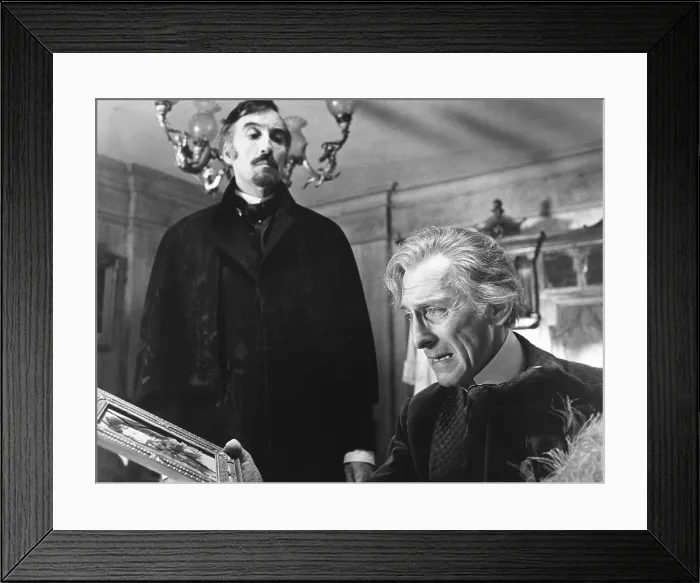 Framed Print : THE CREEPING FLESH, from left: Christopher Lee, Peter Cushing, 1973