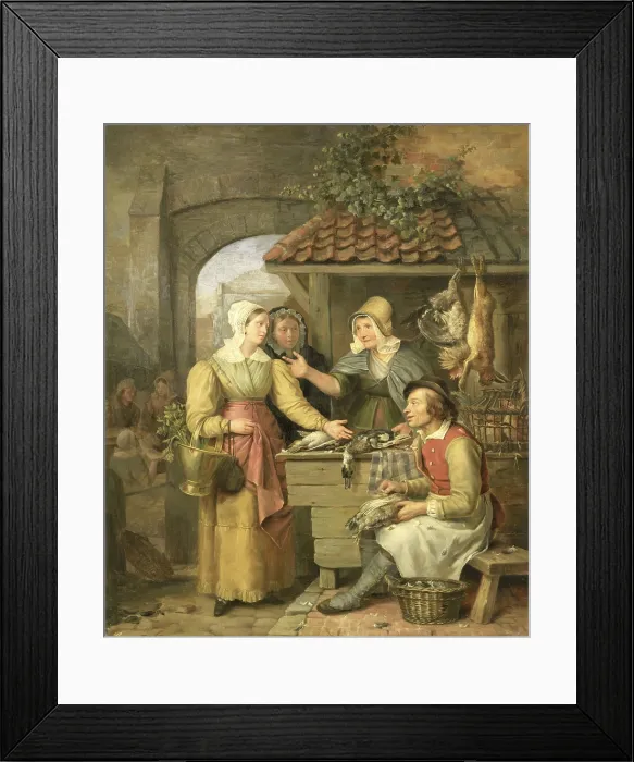 Framed Print : The Poultry Stall, by Willem Jodocus Mattheus Engelberts, c. 1830, Belgian painting, oil on panel Framed Print : The Poultry Stall, by Willem Jodocus Mattheus Engelberts, c. 1830, Belgian painting, oil on panel