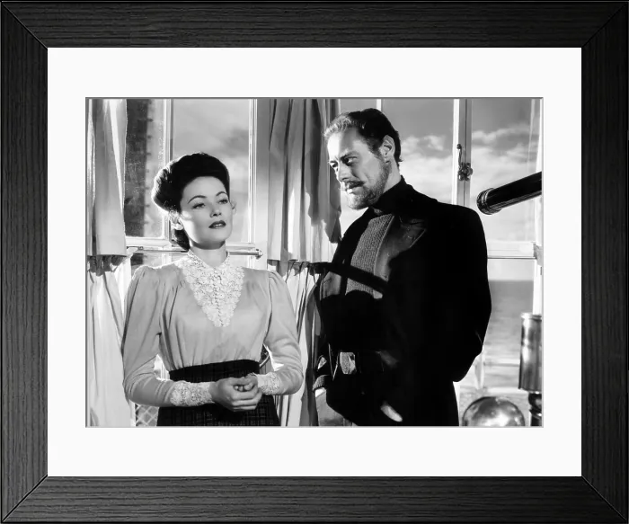 Framed Print : THE GHOST AND MRS. MUIR, Gene Tierney (wearing a costume designed by Oleg Cassini), Rex Harrison, 1947 Framed Print : THE GHOST AND MRS. MUIR, Gene Tierney (wearing a costume designed by Oleg Cassini), Rex Harrison, 1947
