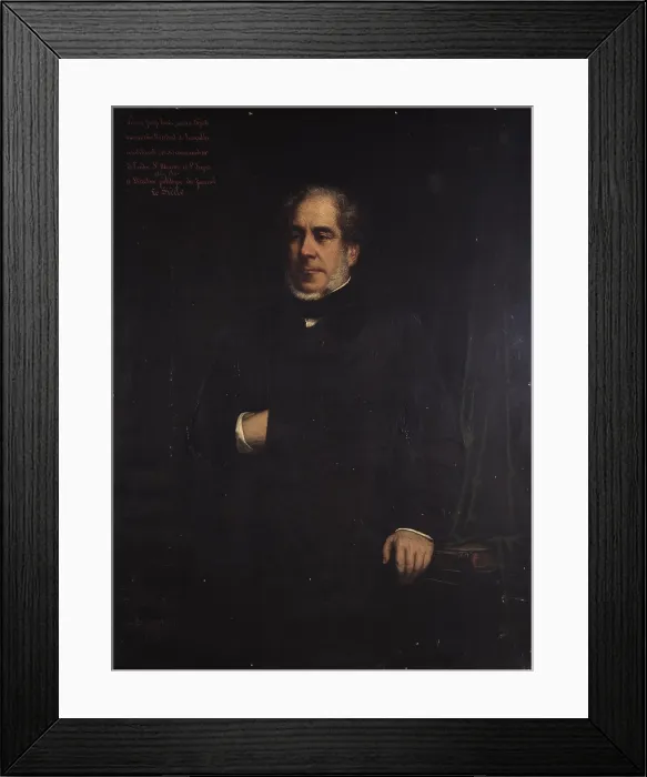Framed Print : Portrait of Leonard Joseph Havin, by Charles Adolphe Bonnegrace, 1861, 19th Century, oil on canvas, 129, 5 x 97, 4 cm - Italy, Lombardy, Milan, Brera Collection, registered at GAM