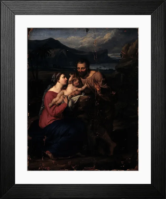 Framed Print : Holy Family, by Giovanni Darif, 1823, 19th Century, oil on canvas, 43 x 33 cm - Italy, Lombardy, Milan, Brera Collection. Whole artwork view. The Holy Family in a tender moment Framed Print : Holy Family, by Giovanni Darif, 1823, 19th Century, oil on canvas, 43 x 33 cm - Italy, Lombardy, Milan, Brera Collection. Whole artwork view. The Holy Family in a tender moment