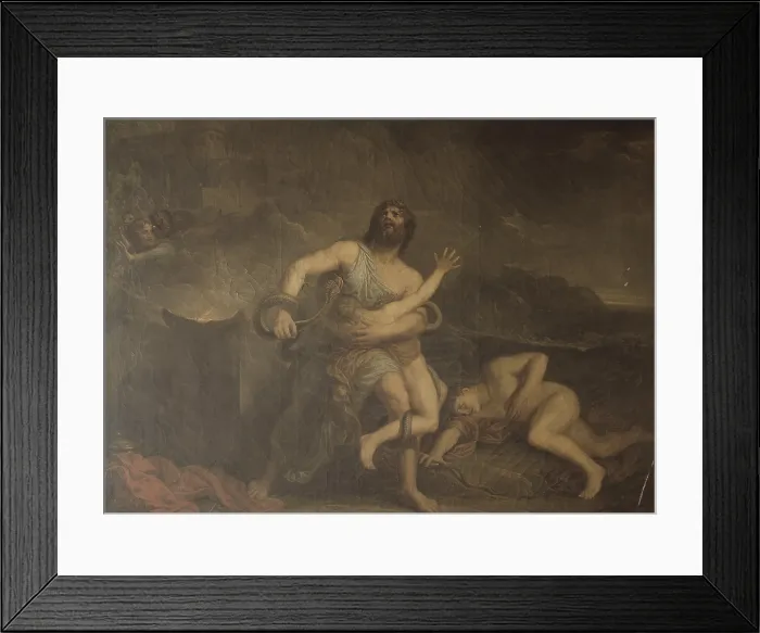 Framed Print : Laocoon, by Antonio De Antoni, 1812, 19th Century, oil on canvas - Italy, Lombardy, Milan, Brera Collection. Whole artwork view