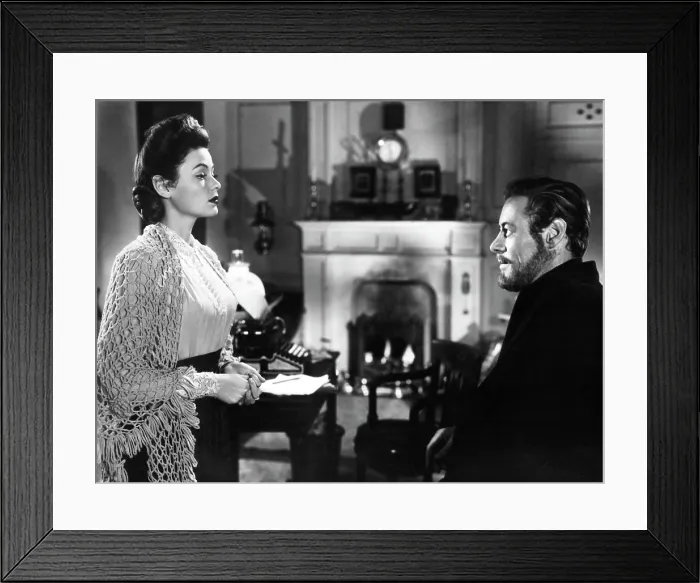 Framed Print : THE GHOST AND MRS. MUIR, Gene Tierney (wearing a costume designed by Oleg Cassini), Rex Harrison, 1947, TM & Copyright (c) 20th Century Fox Film Corp. All rights reserved