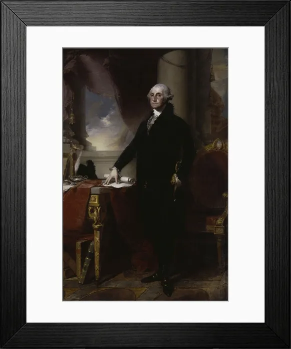 Framed Print : George Washington, by Gilbert Stuart, c. 1800. This is the original of the four Munro-Lenox Portraits, and was completely painted by Stuart Framed Print : George Washington, by Gilbert Stuart, c. 1800. This is the original of the four Munro-Lenox Portraits, and was completely painted by Stuart