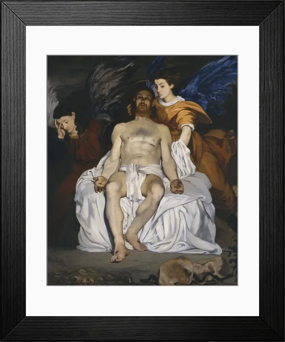 Framed Print : The Dead Christ with Angels, by Edouard Manet, 1864, French impressionist painting, oil on canvas (BSLOC_2017_3_6)