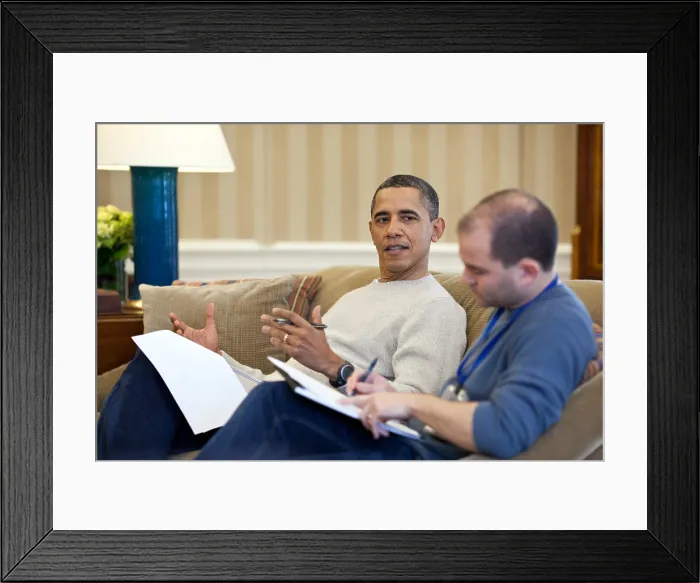 Framed Print : President Obama with Ben Rhodes, Deputy National Security Advisor for Strategic Communications Framed Print : President Obama with Ben Rhodes, Deputy National Security Advisor for Strategic Communications