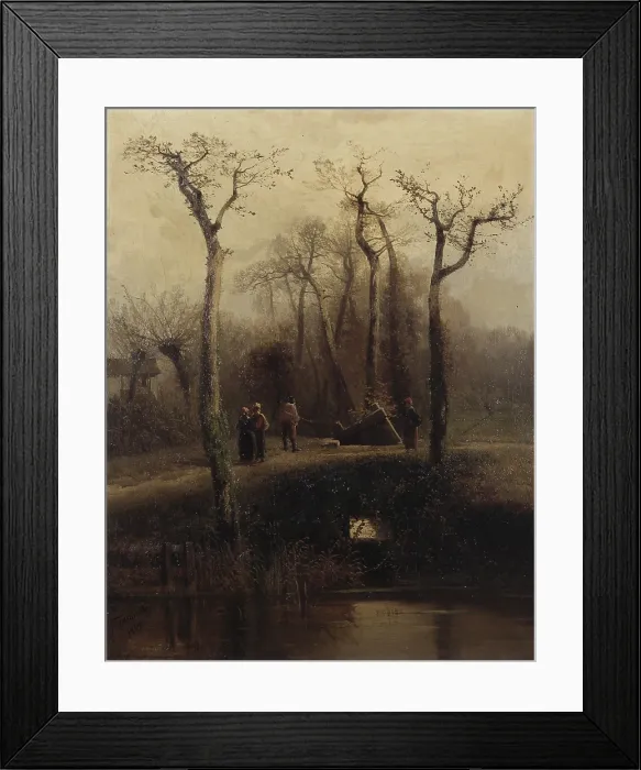 Framed Print : View Taken Around Milan or Surroundings of Milan, by Gaetano Fasanotti, 1867, 19th Century, oil on canvas - Italy, Lombardy, Milan, Civic Collection of Modern Art - GAM