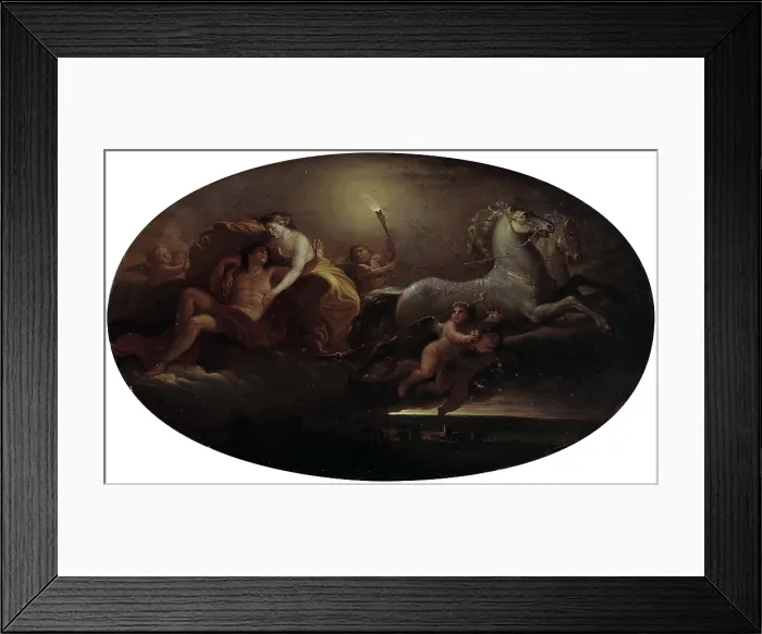 Framed Print : Aurora and Cephalus, by Andrea Appiani, 1801, 19th Century, oil on copper - Italy, Lombardy, Milan, Civic Collection of Modern Art - GAM. Whole artwork view