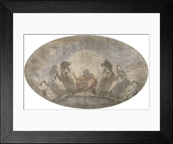 Framed Print : Apollo's Chariot, by Andrea Appiani, 1796, 18th Century, fresco on canvas - Italy, Lombardy, Milan, Brera Collection. Whole artwork view