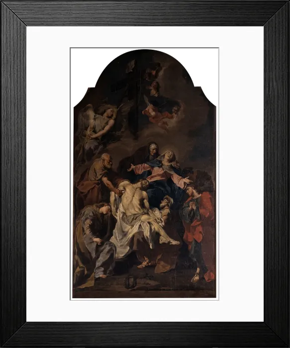 Framed Print : Deposition, by Giambattista Pittoni, 1734, 18th Century, oil on canvas - Italy, Lombardy, Manerbio, Saint Mary Magdalene Cathedral. Whole artwork view Framed Print : Deposition, by Giambattista Pittoni, 1734, 18th Century, oil on canvas - Italy, Lombardy, Manerbio, Saint Mary Magdalene Cathedral. Whole artwork view