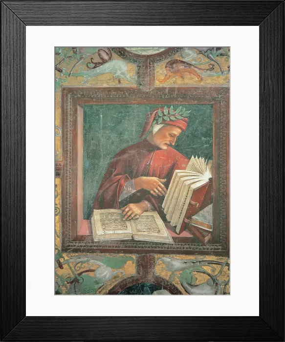 Framed Print : Signorelli Luca, Dante Alighieri, 1499 - 1502, 15th Century, fresco, Italy, Umbria, Orvieto, Terni, Cathedral, San Brizio Chapel