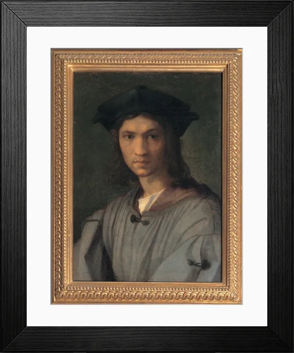 Framed Print : d'Agnolo Andrea known as Andrea del Sarto, Presumed Portrait of Baccio Bandinelli (or Self-portrait), 1513 - 1515, 16th Century, panel, Italy, Tuscany, Florence