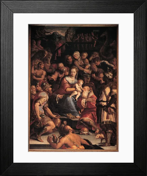 Framed Print : Vasari Giorgio, Adoration of the Magi, 16th Century, panel, Italy, Emilia Romagna, Rimini, Santa Maria di Scolca church