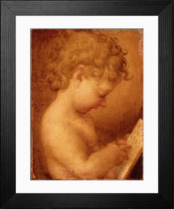 Framed Print : copy from Allegri Antonio detto Correggio, Little Putto Praying or Young Boy Reading, 16th Century, Unknow, Italy, Campania, Naples, Capodimonte National Museum and Galleries Framed Print : copy from Allegri Antonio detto Correggio, Little Putto Praying or Young Boy Reading, 16th Century, Unknow, Italy, Campania, Naples, Capodimonte National Museum and Galleries