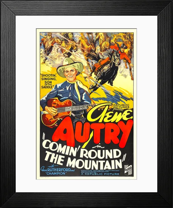 Framed Print : COMIN ROUND THE MOUNTAIN, from left: Gene Autry, Smiley Burnette, 1936 Framed Print : COMIN ROUND THE MOUNTAIN, from left: Gene Autry, Smiley Burnette, 1936