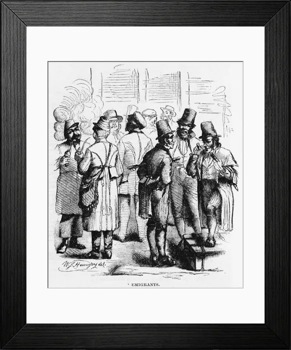 Framed Print : European immigrants arriving at New York City's Castle Garden in 1858