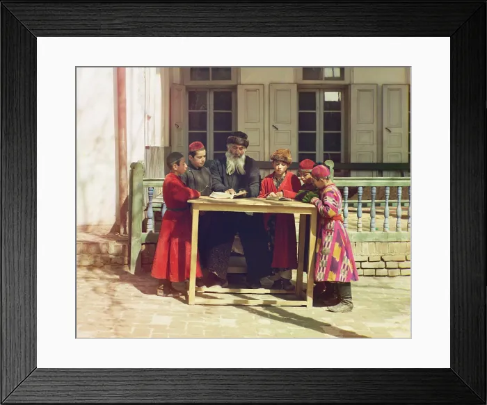 Framed Print : Group of Jewish boys with their teacher in Samarkand, ca. 1910 Framed Print : Group of Jewish boys with their teacher in Samarkand, ca. 1910