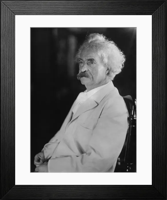 Framed Print : Mark Twain (aka Samuel Clemens), c. 1900-1910. From 1901 until his death in 1910, Twain was vice-president of the American Anti-Imperialist League
